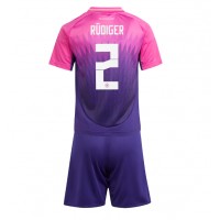 Camiseta Alemania Antonio Rudiger #2 Visitante Equipación para niños Eurocopa 2024 manga corta (+ pantalones cortos)